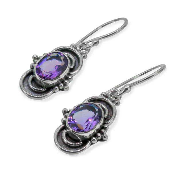 Amethyst Swinging Drop Earrings