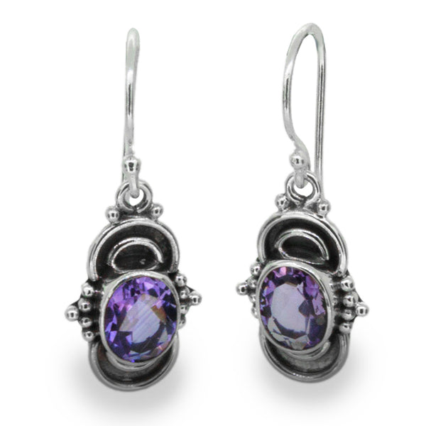 Amethyst Swinging Drop Earrings