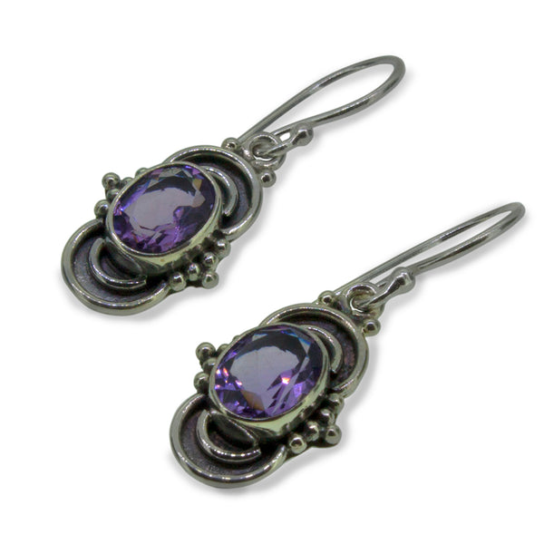 Amethyst Swinging Drop Earrings