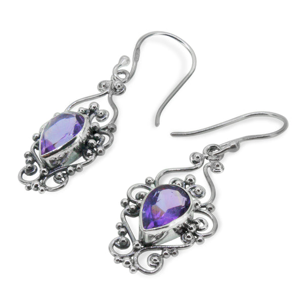 Amethyst Swinging Drop Earrings