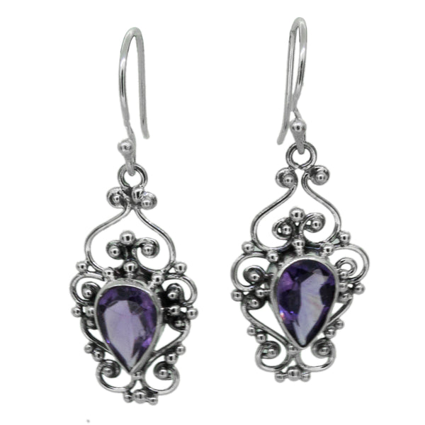 Amethyst Swinging Drop Earrings