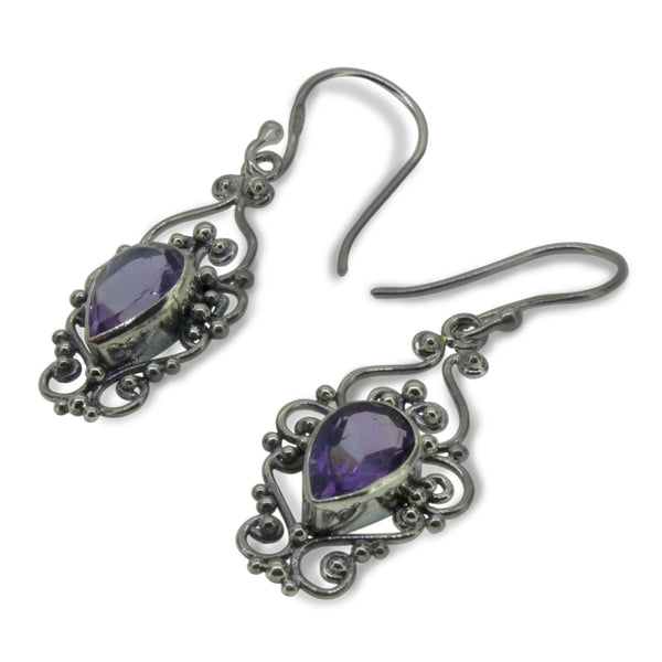 Amethyst Swinging Drop Earrings