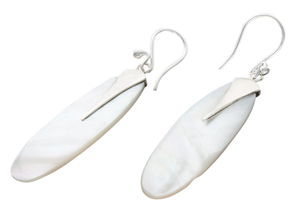 .925 Silver Earrings - Mother of Pearl Long Oval Drops