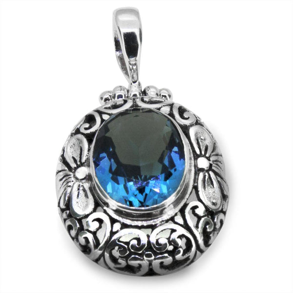 Blue Sapphire Hinged Faceted Pendant