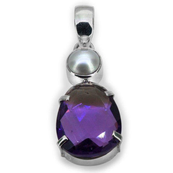 Amethyst & Pearl Pendant