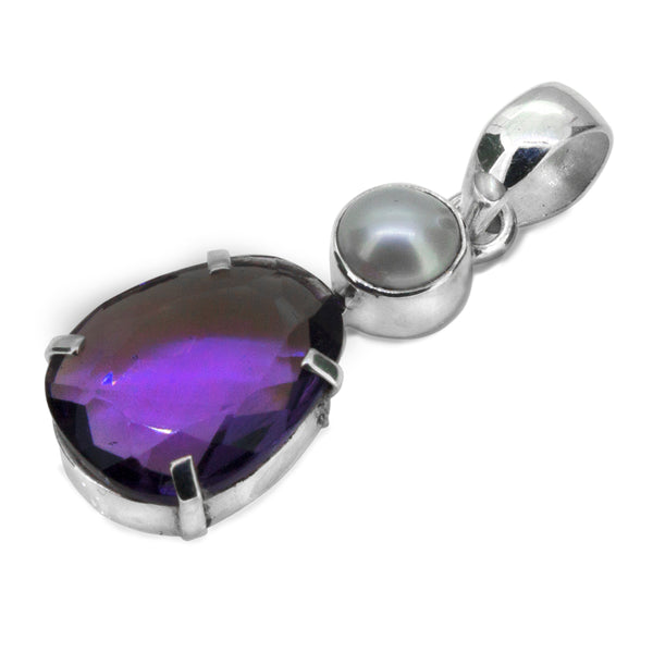Amethyst & Pearl Pendant